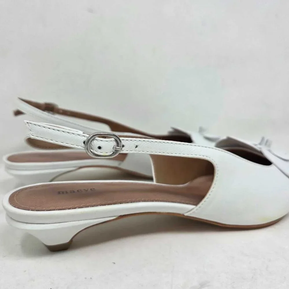 Women's EU 38 / US 7-7.5 Maeve x Anthropologie white floral slingback heels